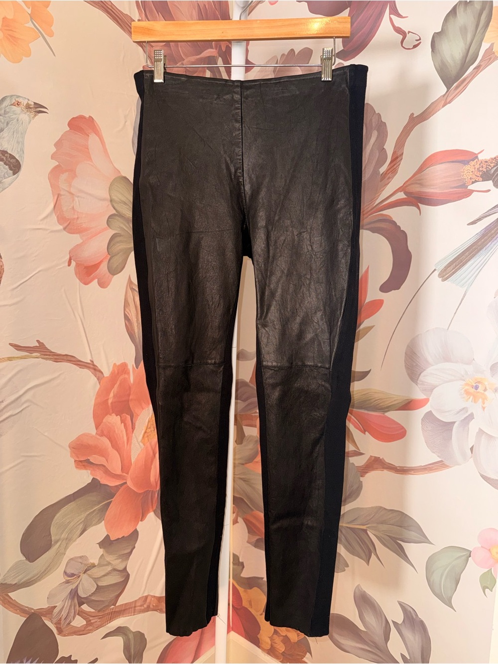 Women’s Black Leather Stretch Leggings